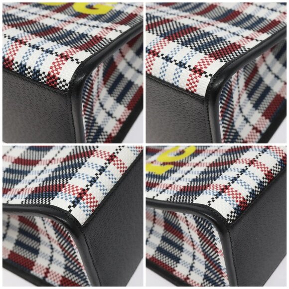 GUCCI Tote Bag Canvas Leather White Black Silver 659983 Auth MY189A - Picture 14 of 16